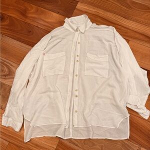 Urban Outfitters Cream Shirt with Multicolor Tag